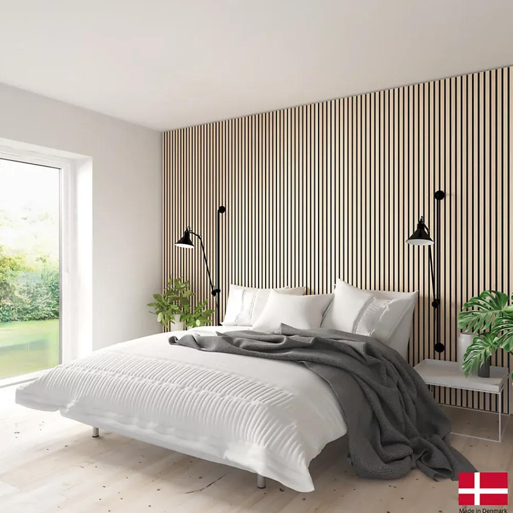 Nordic Acoustics Panneau Tasseau Bois<2 x Panneaux acoustiques décoratifs muraux LUX en chêne Nature Lux 240x30 cm