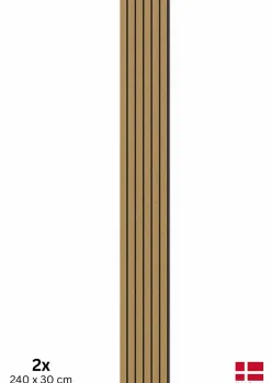 Nordic Acoustics Panneau Tasseau Bois<2 x Panneaux acoustiques décoratifs muraux LUX en chêne Nature Lux 240x30 cm