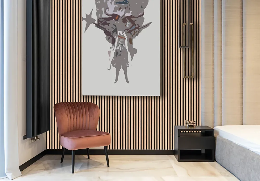Nordic Acoustics Panneau Tasseau Bois<40 x Panneaux muraux acoustiques décoratifs PRO en tasseau de chêne classique de en 240x60cm