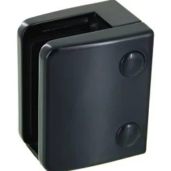 MySystem Garde-Corps, Balustrade<4 x Pince à verre plate modèle 04 - Ep. verre 13,52 mm - Zamak noir RAL 9005