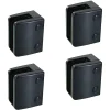 MySystem 4 x Pince à verre plate modèle 04 - Ep. verre 17,52 mm - Zamak noir RAL 9005- Garde-Corps, Balustrade