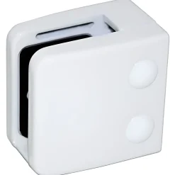 MySystem Garde-Corps, Balustrade<4 x Pince à verre plate modèle 06 - Ep. verre 10,76 mm - Zamak blanc RAL 9016