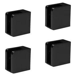 MySystem 4 x Pince à verre plate modèle 21 - Ep. verre 10 mm - Inox noir anthracite- Garde-Corps, Balustrade