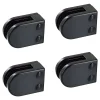 MySystem Garde-Corps, Balustrade<4 x Pince à verre plate modèle 02 - Ep. verre 10 mm - Zamak noir RAL 9005