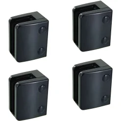 MySystem Garde-Corps, Balustrade<4 x Pince à verre plate modèle 04 - Ep. verre 9,52 mm - Zamak noir RAL 9005