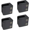 MySystem Garde-Corps, Balustrade<4 x Pince à verre plate modèle 06 - Ep. verre 10 mm - Inox noir anthracite