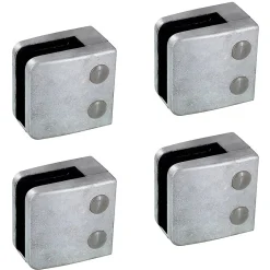 MySystem Garde-Corps, Balustrade<4 x Pince à verre plate modèle 06 - Ep. verre 10,76 mm - Zamak brut