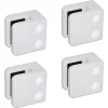 MySystem Garde-Corps, Balustrade<4 x Pince à verre plate modèle 01 - Ep. verre 10 mm - Zamak blanc RAL 9016