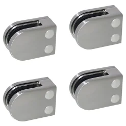 MySystem Garde-Corps, Balustrade<4 x Pince à verre plate modèle 02 - Ep. verre 10 mm - Inox 304 brossé GR320