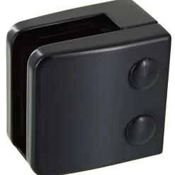MySystem 4 x Pince à verre plate modèle 06 - Ep. verre 12,76 mm - Zamak noir RAL 9005- Garde-Corps, Balustrade