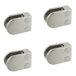 MySystem Garde-Corps, Balustrade<4 x Pince à verre plate modèle 07 - Ep. verre 8 mm - Inox 304 brossé GR320