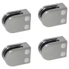 MySystem 4 x Pince à verre plate modèle 02 - Ep. verre 9,52 mm - Inox 316 brossé GR320- Garde-Corps, Balustrade