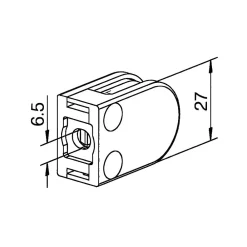 MySystem 4 x Pince à verre plate modèle 07 - Ep. verre 6,76 mm - Zamak aspect laiton poli- Garde-Corps, Balustrade