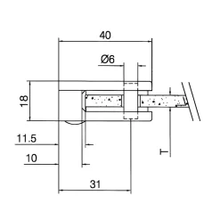 MySystem 4 x Pince à verre plate modèle 07 - Ep. verre 6,76 mm - Zamak aspect laiton poli- Garde-Corps, Balustrade