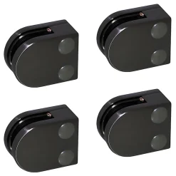 MySystem Garde-Corps, Balustrade<4 x Pince à verre plate modèle 00 - Ep. verre 6 mm - Inox noir anthracite