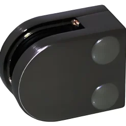 MySystem Garde-Corps, Balustrade<4 x Pince à verre plate modèle 00 - Ep. verre 6 mm - Inox noir anthracite