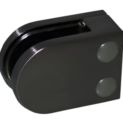 MySystem Garde-Corps, Balustrade<4 x Pince à verre plate modèle 02 - Ep. verre 10 mm - Inox noir anthracite