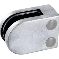 MySystem Garde-Corps, Balustrade<4 x Pince à verre plate modèle 02 - Ep. verre 9,52 mm - Zamak brut