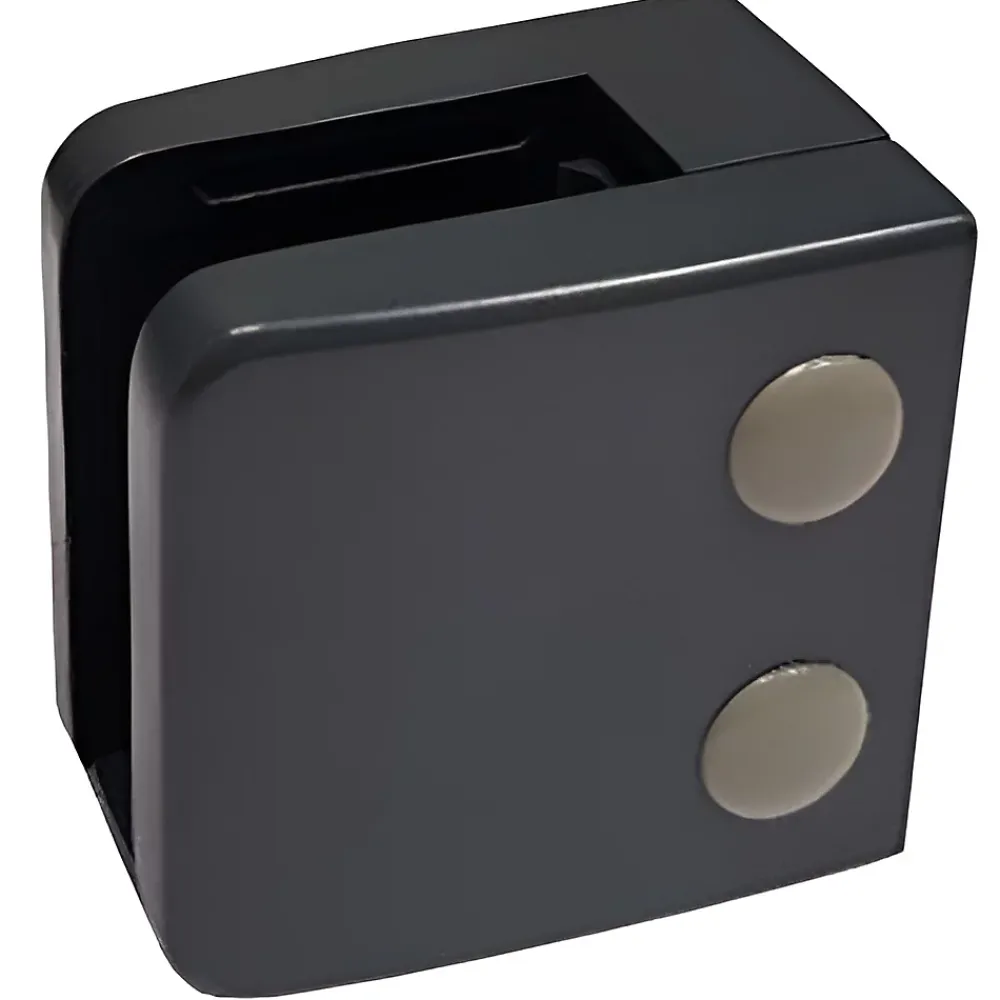 MySystem 4 x Pince à verre plate modèle 06 - Ep. verre 11,52 mm - Inox noir anthracite- Garde-Corps, Balustrade