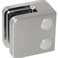 MySystem 4 x Pince à verre plate modèle 01 - Ep. verre 8,76 mm - Inox 316 brossé GR320- Garde-Corps, Balustrade