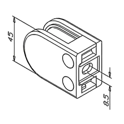 MySystem 4 x Pince à verre plate modèle 05 - Ep. verre 11,52 mm - Inox 304 brossé GR320- Garde-Corps, Balustrade