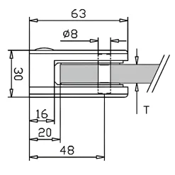 MySystem 4 x Pince à verre plate modèle 05 - Ep. verre 11,52 mm - Inox 304 brossé GR320- Garde-Corps, Balustrade