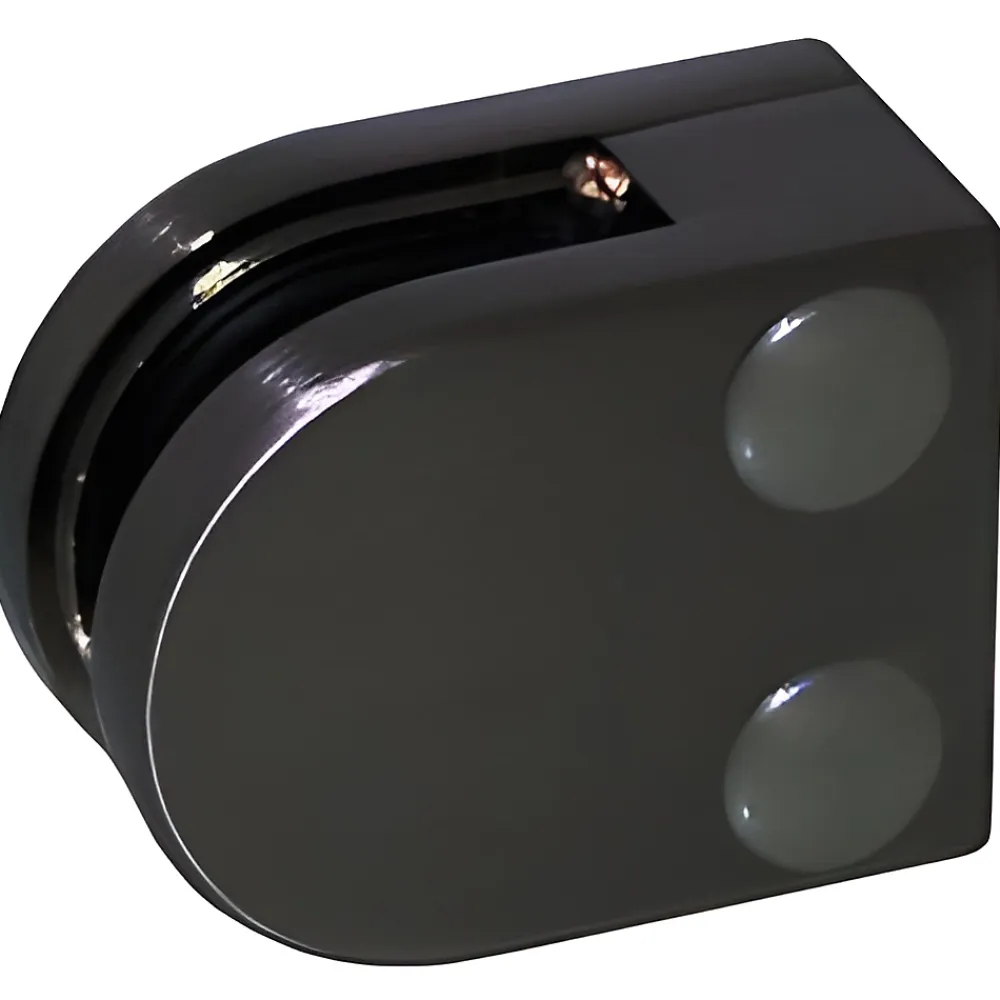 MySystem 4 x Pince à verre plate modèle 00 - Ep. verre 6,76 mm - Inox noir anthracite- Garde-Corps, Balustrade