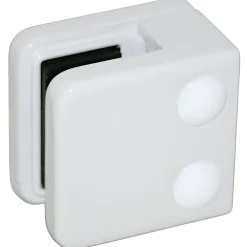 MySystem 4 x Pince à verre plate modèle 01 - Ep. verre 6 mm - Zamak blanc RAL 9016- Garde-Corps, Balustrade