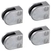MySystem Garde-Corps, Balustrade<4 x Pince à verre plate modèle 00 - Ep. verre 6,76 mm - Zamak brut