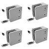 MySystem 4 x Pince à verre plate modèle 21 - Ep. verre 6,76 mm - Inox 304 brossé GR320- Garde-Corps, Balustrade