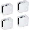 MySystem Garde-Corps, Balustrade<4 x Pince à verre plate modèle 06 - Ep. verre 11,52 mm - Zamak blanc RAL 9016