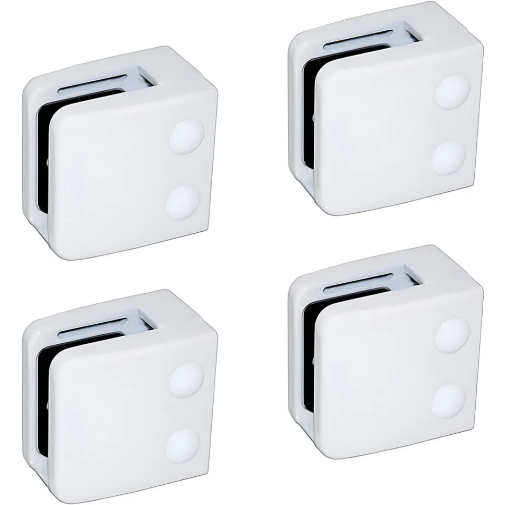 MySystem Garde-Corps, Balustrade<4 x Pince à verre plate modèle 06 - Ep. verre 11,52 mm - Zamak blanc RAL 9016