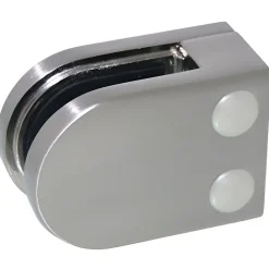 MySystem 4 x Pince à verre plate modèle 02 - Ep. verre 6 mm - Inox 304 brossé GR320- Garde-Corps, Balustrade