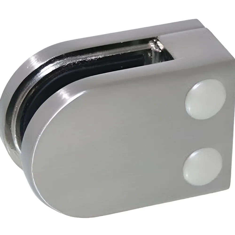 MySystem 4 x Pince à verre plate modèle 02 - Ep. verre 6 mm - Inox 304 brossé GR320- Garde-Corps, Balustrade