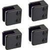 MySystem Garde-Corps, Balustrade<4 x Pince à verre plate modèle 01 - Ep. verre 6,76 mm - Zamak noir RAL 9005