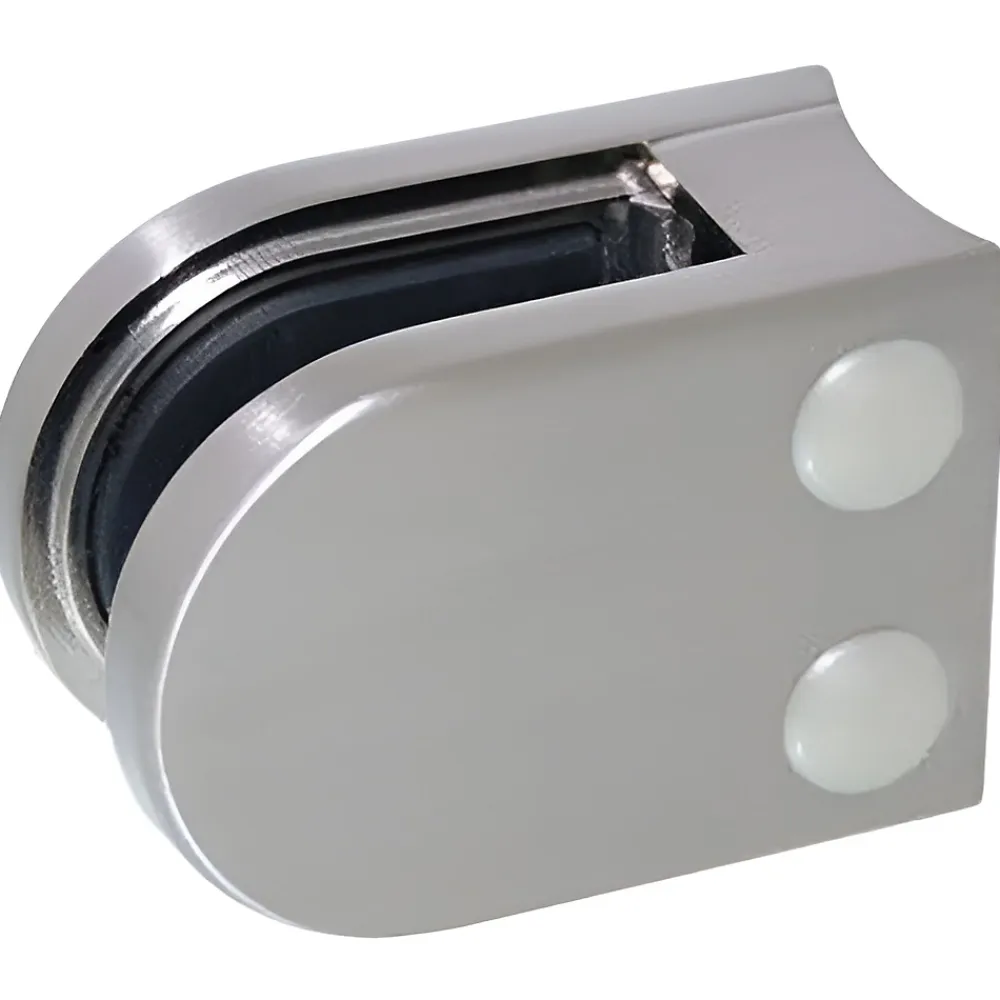 MySystem 4 x Pince à verre pour tube diam. 42,4 modèle 05 - Ep. verre 12 mm - Inox 304 brossé GR320- Garde-Corps, Balustrade