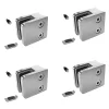 MySystem Garde-Corps, Balustrade<4 x Pince à verre pour tube diam. 42,4 modèle 21 - Ep. verre 6 mm - Inox 304 brossé GR320