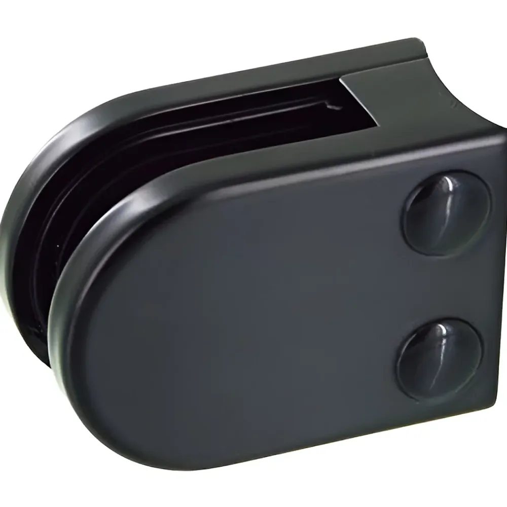 MySystem Garde-Corps, Balustrade<4 x Pince à verre pour tube diam. 42,4 modèle 02 - Ep. verre 8 mm - Zamak noir RAL 9005