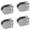MySystem 4 x Pince à verre pour tube diam. 42,4 modèle 05 - Ep. verre 12 mm - Inox 316 brossé GR320- Garde-Corps, Balustrade