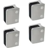 MySystem Garde-Corps, Balustrade<4 x Pince à verre pour tube diam. 48,3 modèle 04 - Ep. verre 9,52 mm - Zamak aspect inox brossé