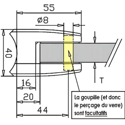 MySystem Garde-Corps, Balustrade<4 x Pince à verre pour tube diam. 48,3 modèle 04 - Ep. verre 9,52 mm - Zamak aspect inox brossé