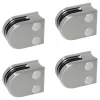MySystem Garde-Corps, Balustrade<4 x Pince à verre pour tube diam. 42,4 modèle 00 - Ep. verre 8 mm - Inox 304 brossé GR320