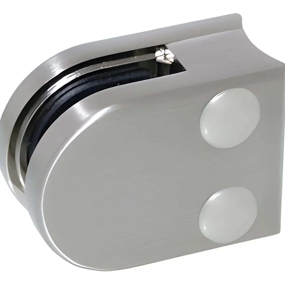MySystem Garde-Corps, Balustrade<4 x Pince à verre pour tube diam. 42,4 modèle 00 - Ep. verre 8 mm - Inox 304 brossé GR320