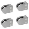 MySystem Garde-Corps, Balustrade<4 x Pince à verre pour tube diam. 42,4 modèle 02 - Ep. verre 6 mm - Zamak aspect inox brossé