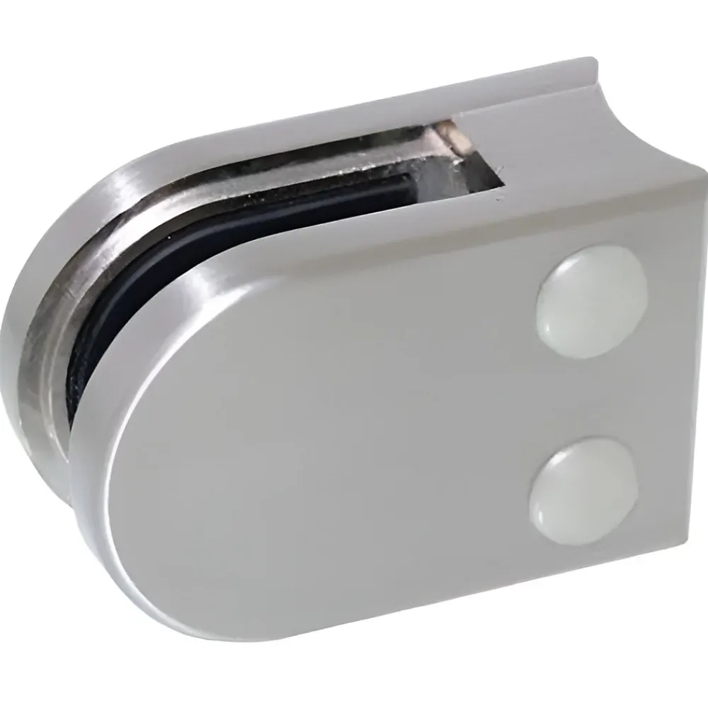 MySystem Garde-Corps, Balustrade<4 x Pince à verre pour tube diam. 42,4 modèle 02 - Ep. verre 6 mm - Zamak aspect inox brossé
