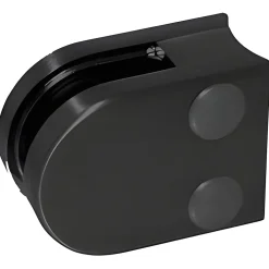 MySystem 4 x Pince à verre pour tube diam. 42,4 modèle 00 - Ep. verre 6 mm - Inox noir anthracite- Garde-Corps, Balustrade