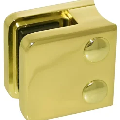 MySystem Garde-Corps, Balustrade<4 x Pince à verre pour tube diam. 42,4 modèle 01 - Ep. verre 8 mm - Zamak aspect laiton
