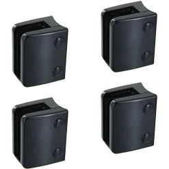 MySystem 4 x Pince à verre pour tube diam. 48,3 modèle 04 - Ep. verre 11,52 mm - Zamak noir RAL 9005- Garde-Corps, Balustrade