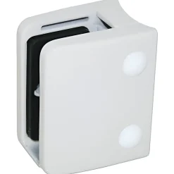 MySystem 4 x Pince à verre pour tube diam. 48,3 modèle 04 - Ep. verre 16,76 mm - Zamak blanc RAL 9016- Garde-Corps, Balustrade