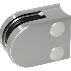 MySystem 4 x Pince à verre pour tube diam. 42,4 modèle 00 - Ep. verre 6 mm - Inox 316 brossé GR320- Garde-Corps, Balustrade